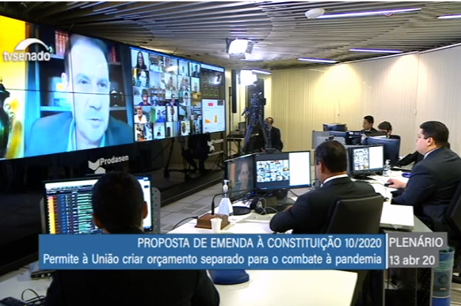 Plenário virtual. (Reprodução/TV Senado)