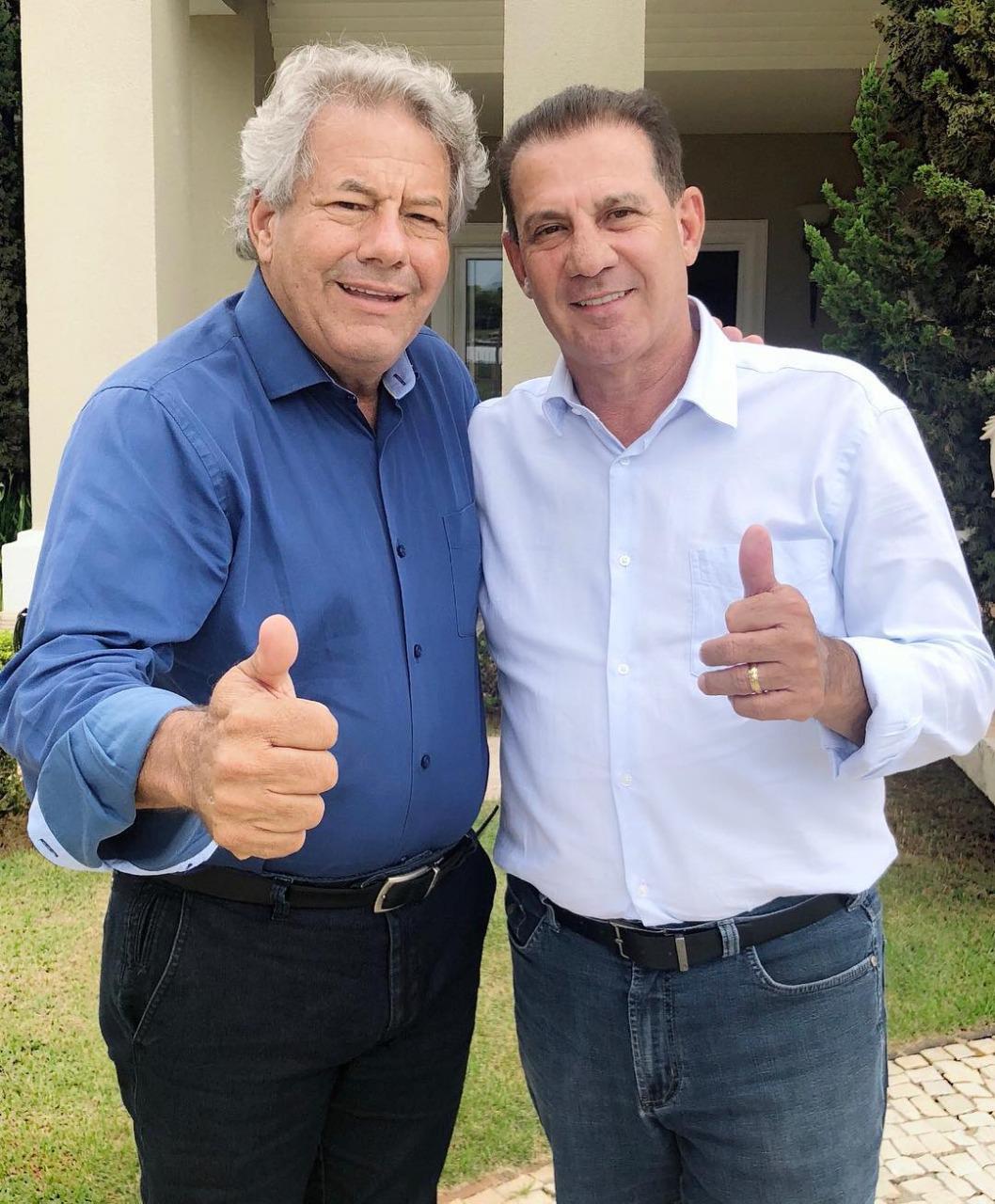 Senador Luiz do Carmo (MDB) e o pré-candidato a prefeito de Goiânia, Vanderlan Cardoso (PSD). (Foto/Reprodução)