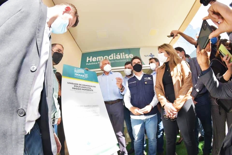 Governador Ronaldo Caiado durante inauguração do serviço de hemodiálise na Policlínica da Região Nordeste, em Posse: "Aqui fazemos medicina de verdade" (Foto: Cristiano Borges)