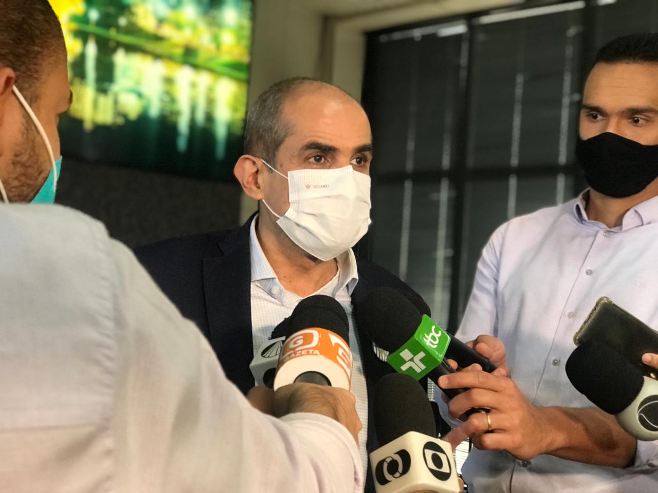 Secretário Municipal de Mobilidade, Horácio Mello durante coletiva de apresentação do plano de sinalização do asfalto novo na capital
