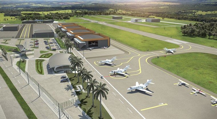 Antares Polo Aeronáutico que está sendo construído na Região Metropolitana de Goiânia (Divulgação)