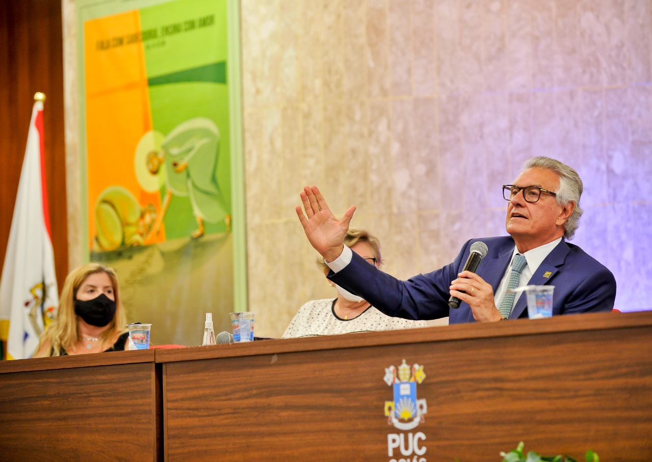 O governador Ronaldo Caiado durante a abertura da Campanha da Fraternidade, promovida pela Conferência Nacional dos Bispos do Brasil. Em 2022, tema abordado é "Fraternidade e Educação" 