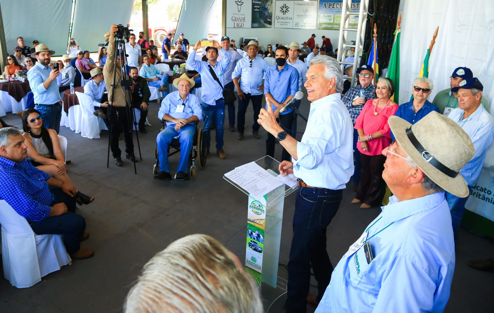 Governador Ronaldo Caiado durante a primeira edição da Feira Agropecuária de Britânia (Agropec)