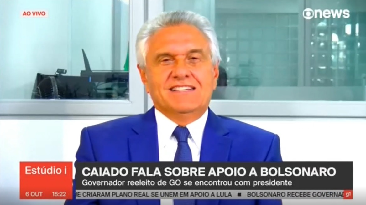 Governador Ronaldo Caiado em entrevista à GloboNews: 