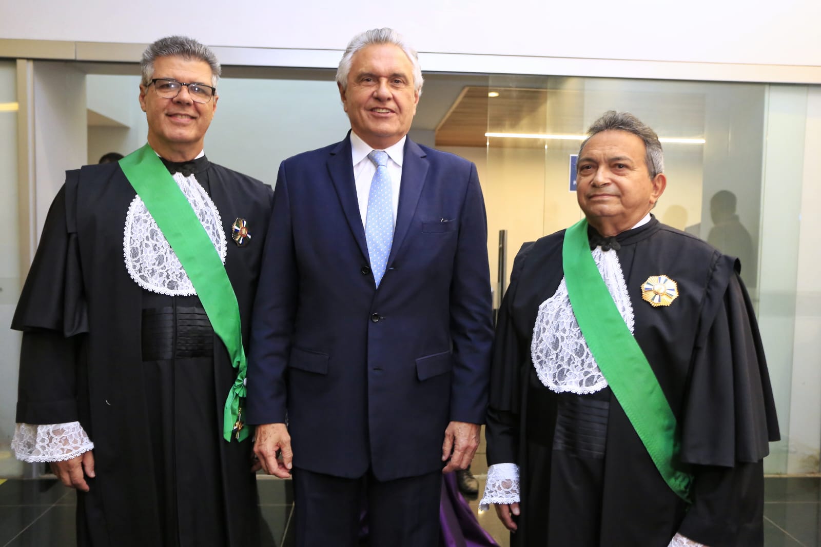 Governador Ronaldo Caiado durante posse do desembargador Geraldo Rodrigues do Nascimento como presidente do Tribunal Regional do Trabalho da 18ª Região