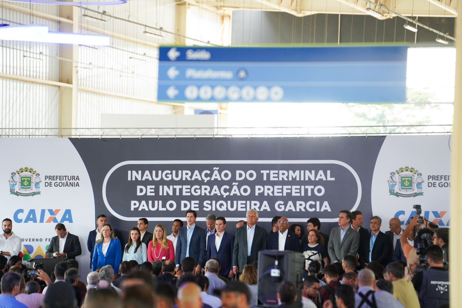 Rogério Cruz inaugura o Terminal Paulo Garcia,ao lado do governador Ronaldo Caiado, e do Ministro das Cidades, e diz que "Goiânia tem sistema de transportes modelo para o Brasil"