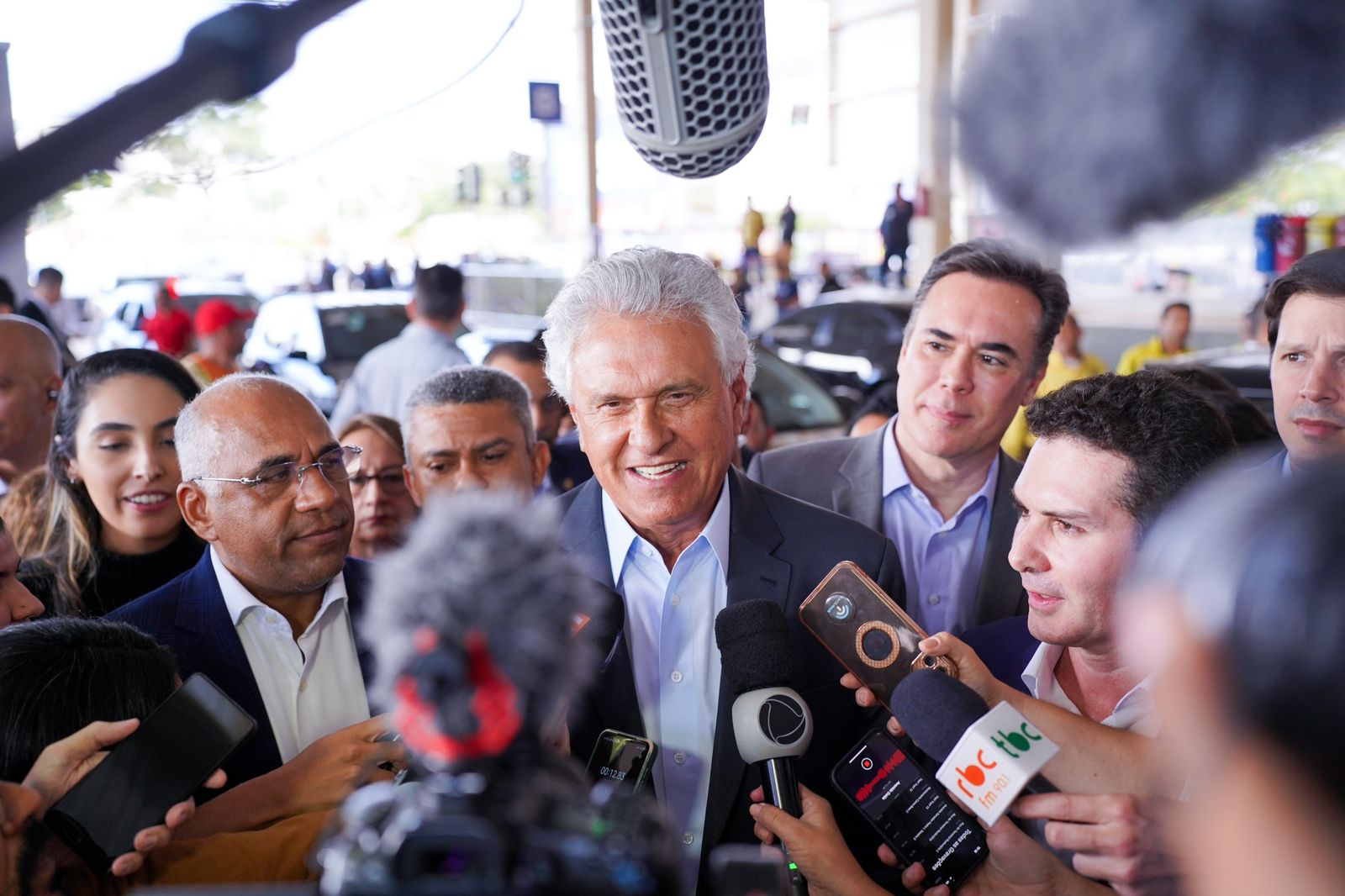 Governador Ronaldo Caiado participa da inauguração do Terminal Paulo Garcia junto com o prefeito Rogério Cruz, em Goiânia. Ministro das Cidades, Jader Filho participou do evento e conheceu a dinâmica 