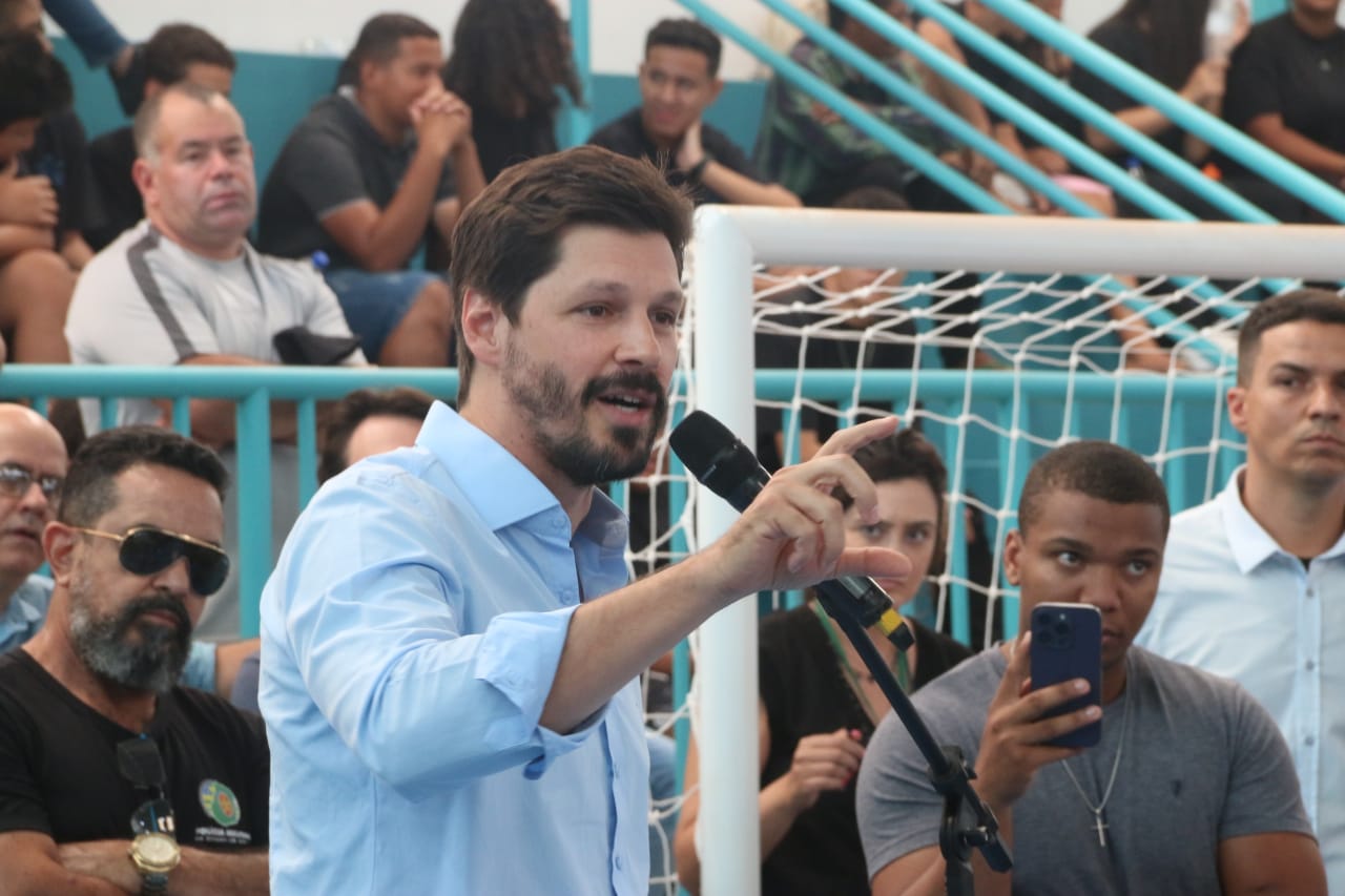 Daniel Vilela em cerimônia que marcou a inauguração da reforma de três ginásios de esportes, que agora foram repassados para gestão de Aparecida de Goiânia