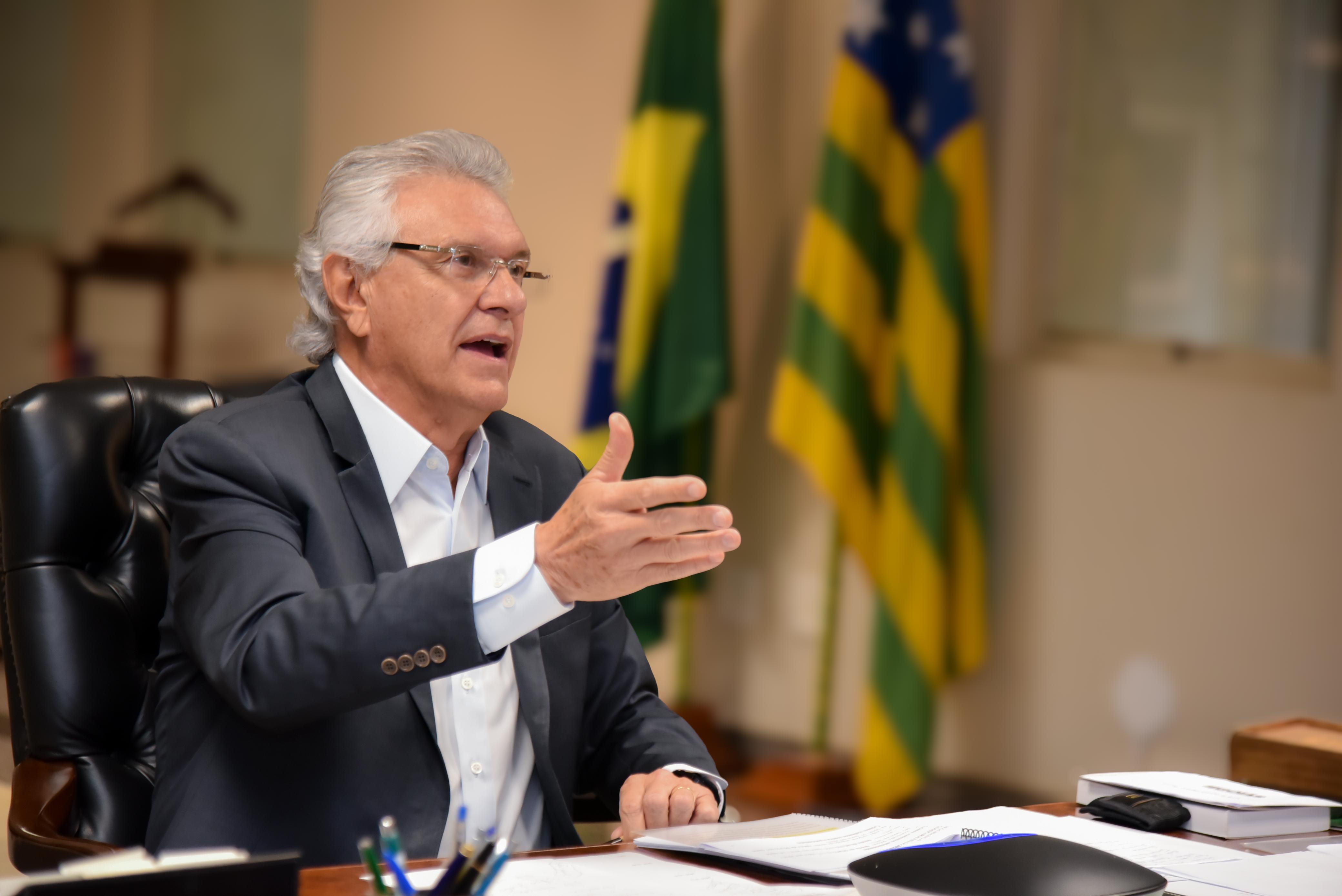 Governador Ronaldo Caiado em entrevista por videoconferência à Rádio Guaíba: 