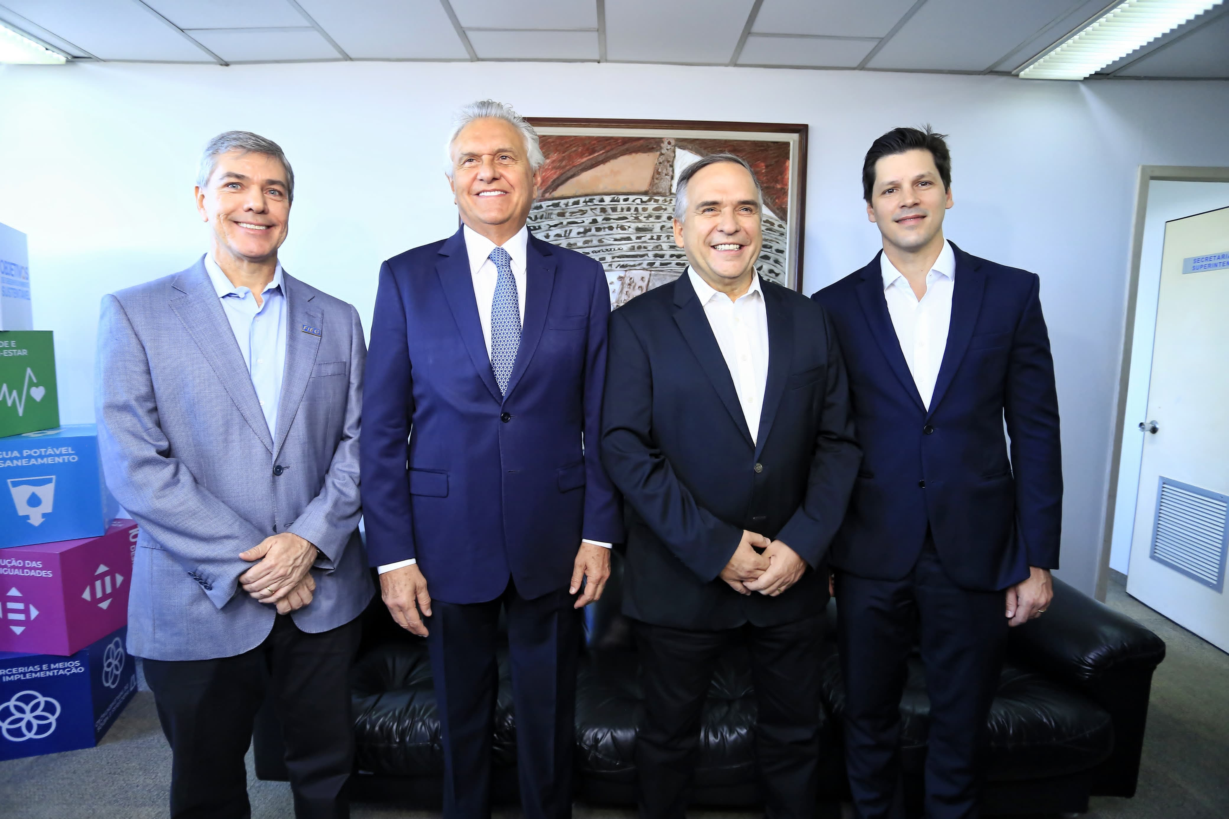  Governador Ronaldo Caiado e vice Daniel Vilela participa da mudança na presidência da Fieg: 