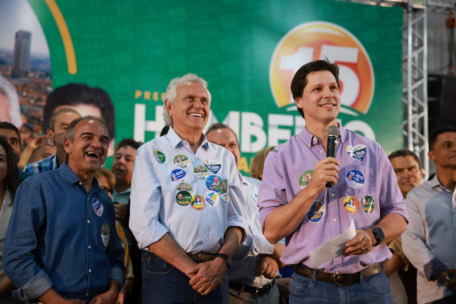 Daniel Vilela ao lado do governador Ronaldo Caiado participam de lançamento de campanha à reeleição do prefeito Dr. Humberto Machado (MDB) em Jataí, sua terra natal