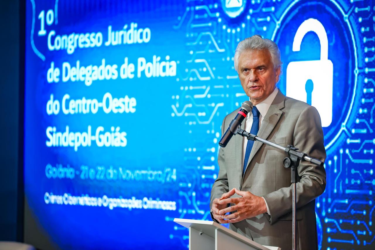 Governador Ronaldo Caiado discursa no 1º Congresso Jurídico de Delegados de Polícia do Centro-Oeste: 