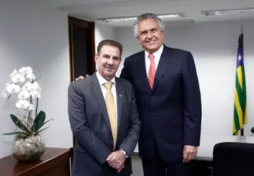 Vanderlan Cardoso e Ronaldo Caiado: aliança em 2020 sedimenta apoio à reeleição em 2022 (Reprodução/Arquivo)