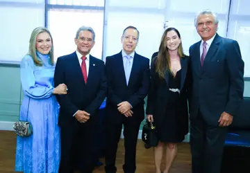Governador Ronaldo Caiado durante a solenidade de posse da nova diretoria do Tribunal Regional Eleitoral (TRE) de Goiás