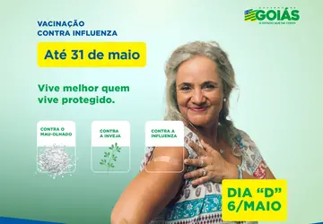 Campanha publicitária do Governo de Goiás inclui também material informativo sobre a importância de se vacinar no site da Secretaria de Estado da Saúde