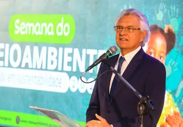 O governador Ronaldo Caiado abre a Semana do Meio Ambiente 2023. Evento promove palestras e ações de preservação com o tema "Crescimento com Sustentabilidade'