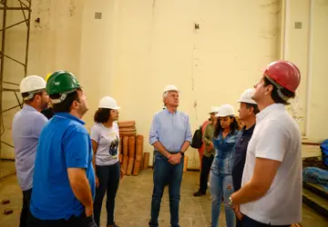 Governador Ronaldo Caiado visita obra de restauração da Catedral de Sant'Ana, na cidade Goiás, que deve ser entregue em novembro deste ano