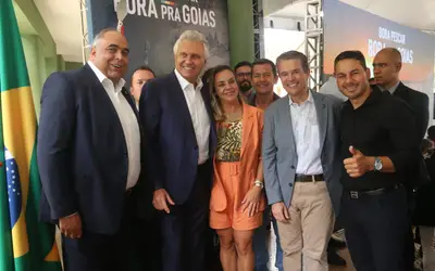 Governador Caiado, o vice Daniel Vilela junto com o ministro da Pesca André de Paula lançam o calendário de torneios de pesca 2024 em Goiás 