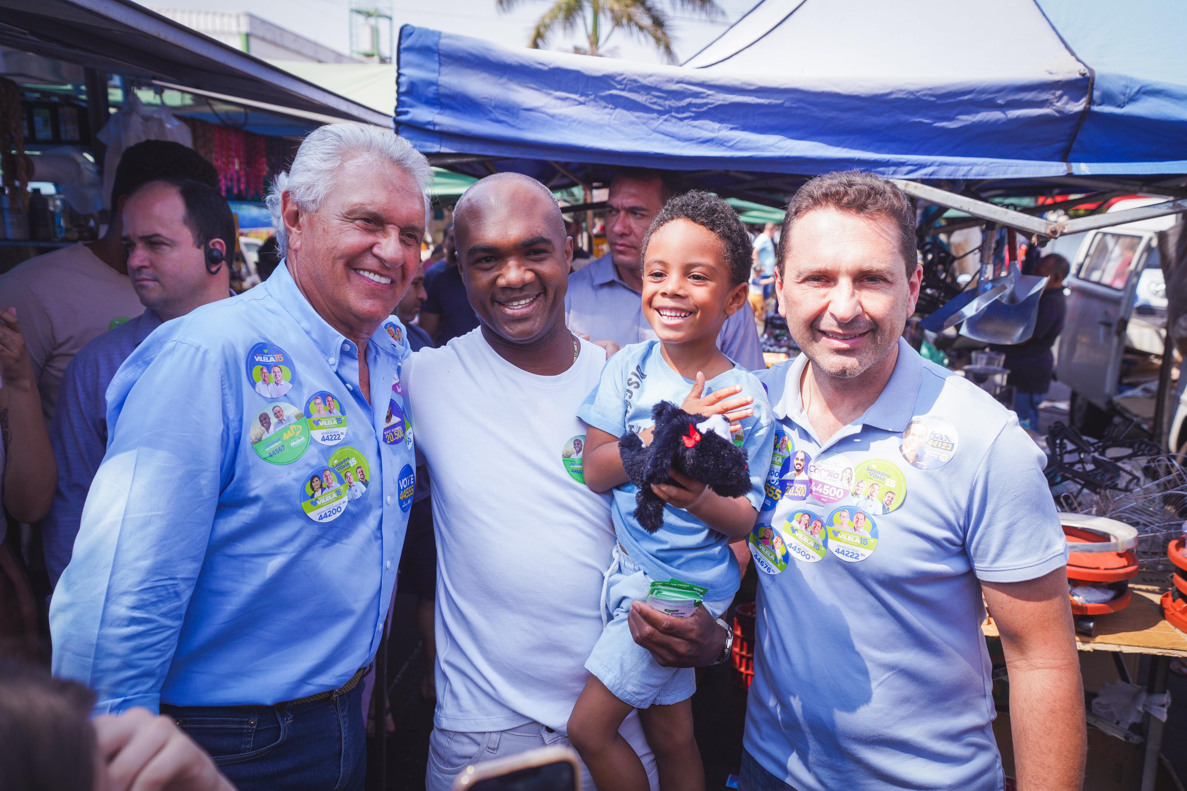 Aparecida de Goiânia: Caiado comemora adesão da população à campanha de Leandro Vilela