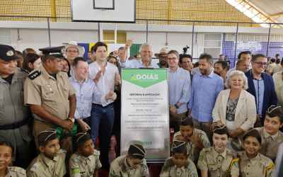 Águas Lindas de Goiás: Caiado e Daniel inauguram Colégio Estadual da Polícia Militar após substituir escola de placa