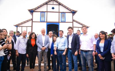 Silvânia: Ronaldo Caiado, Daniel Vilela, Issy Quinan e Carlos Mayer entregam restauração de Igreja do Nosso Senhor do Bonfim