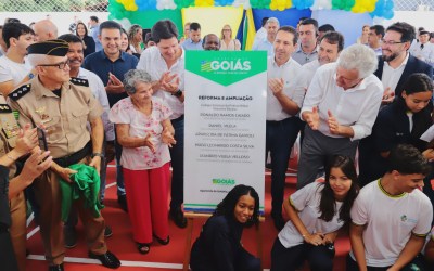 Governador Ronaldo Caiado entrega reforma de colégios militares em Aparecida e Hidrolândia