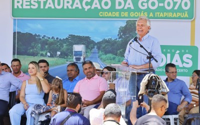 Caiado, Daniel e Pedro Sales entregam revitalização da GO-070, entre cidade de Goiás e Itapirapuã